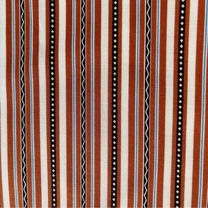 Vintage 3 Yards Condotti Cotton Fabric Stripe Navy Red White Italy 42" x 113"